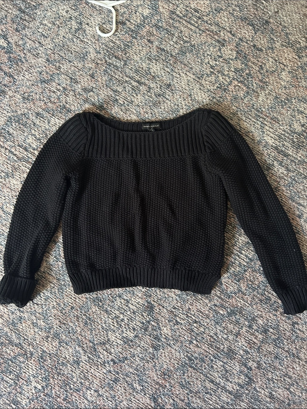 Banana republic chunky Black Off-Shoulder Knit Sweater